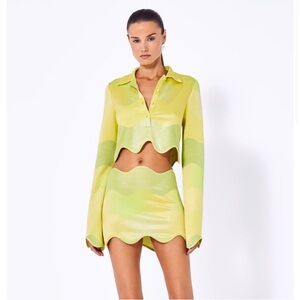Alexis Yellow and Green Mini Skirt